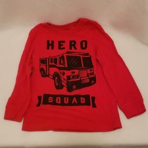 Boys 3T Hero Fire Engine Red Long Sleeve Shirt